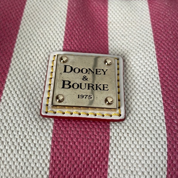 Dooney & Burke pink and white striped handbag - Picture 9 of 9
